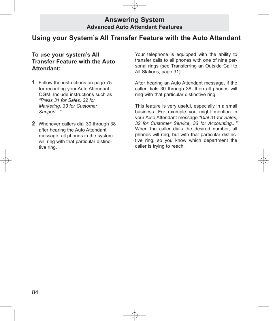 Answering system | TMC EV4500 User Manual | Page 98 / 137