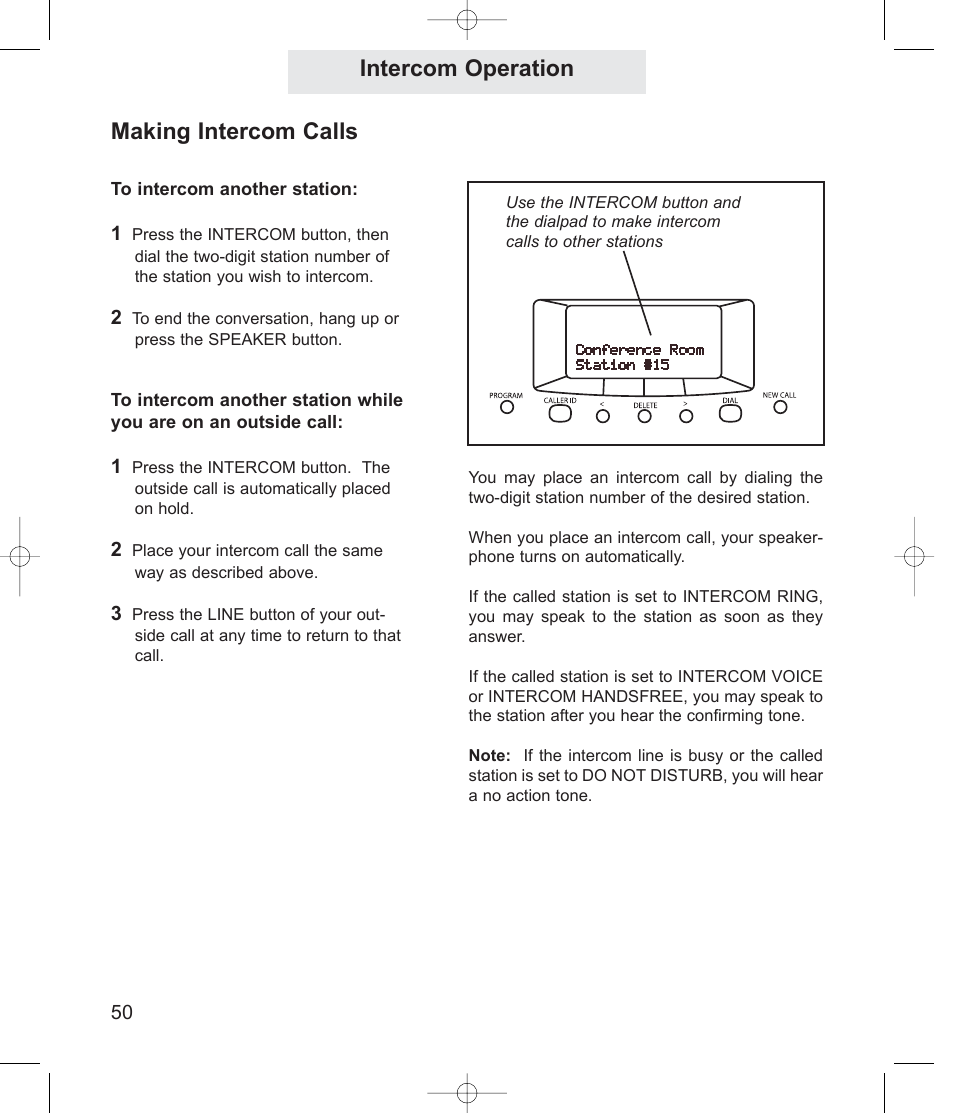 Intercom operation, Making intercom calls | TMC ET4000 User Manual | Page 60 / 92
