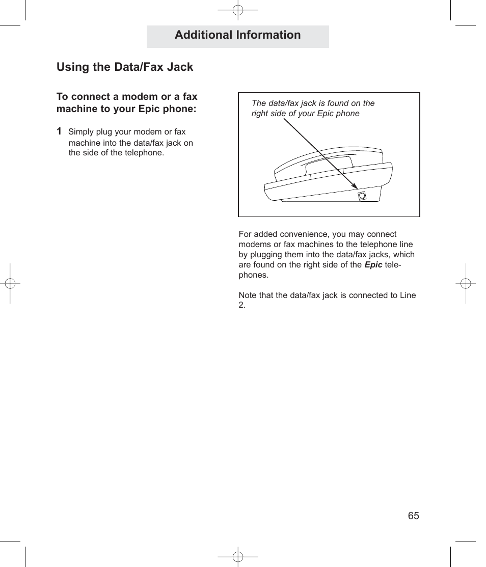 Using the data/fax jack additional information | TMC ET4000 User Manual | Page 75 / 92