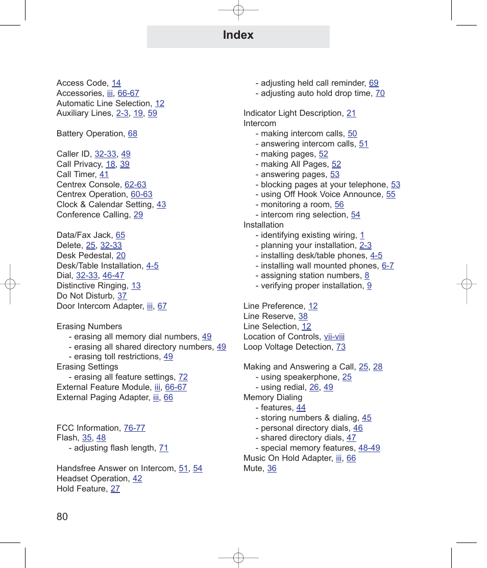 Index | TMC ET4000 User Manual | Page 90 / 92