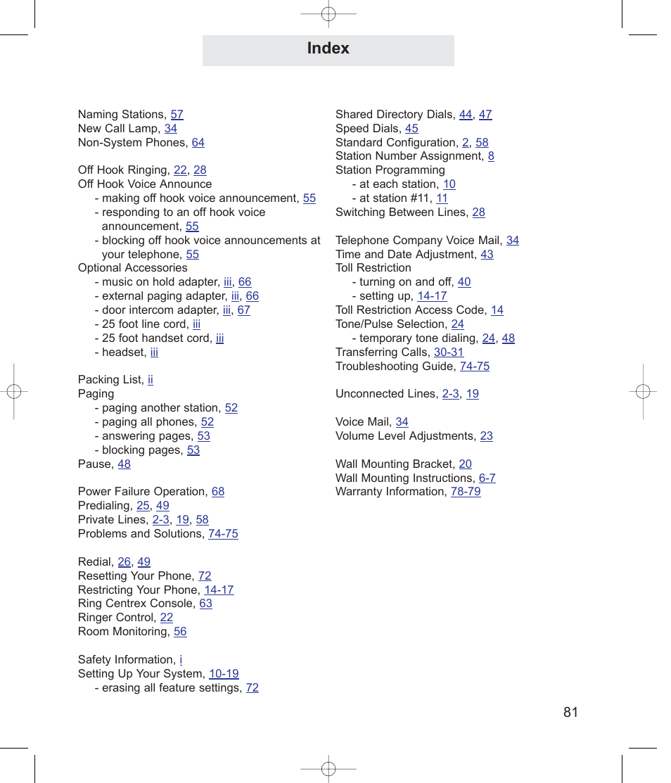 Index | TMC ET4000 User Manual | Page 91 / 92