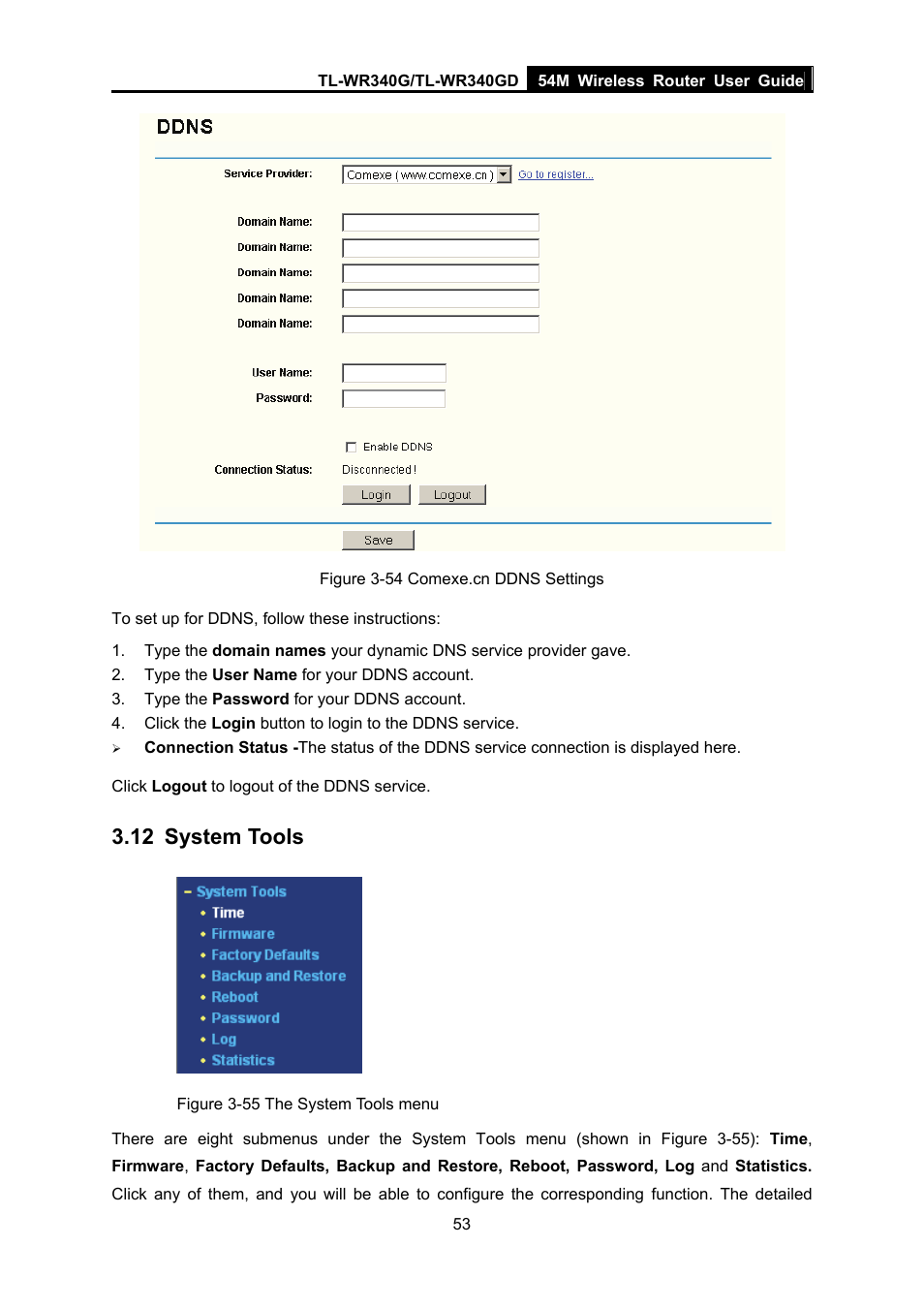 12 system tools, System tools | TP-Link TL-WR340G User Manual | Page 61 / 72