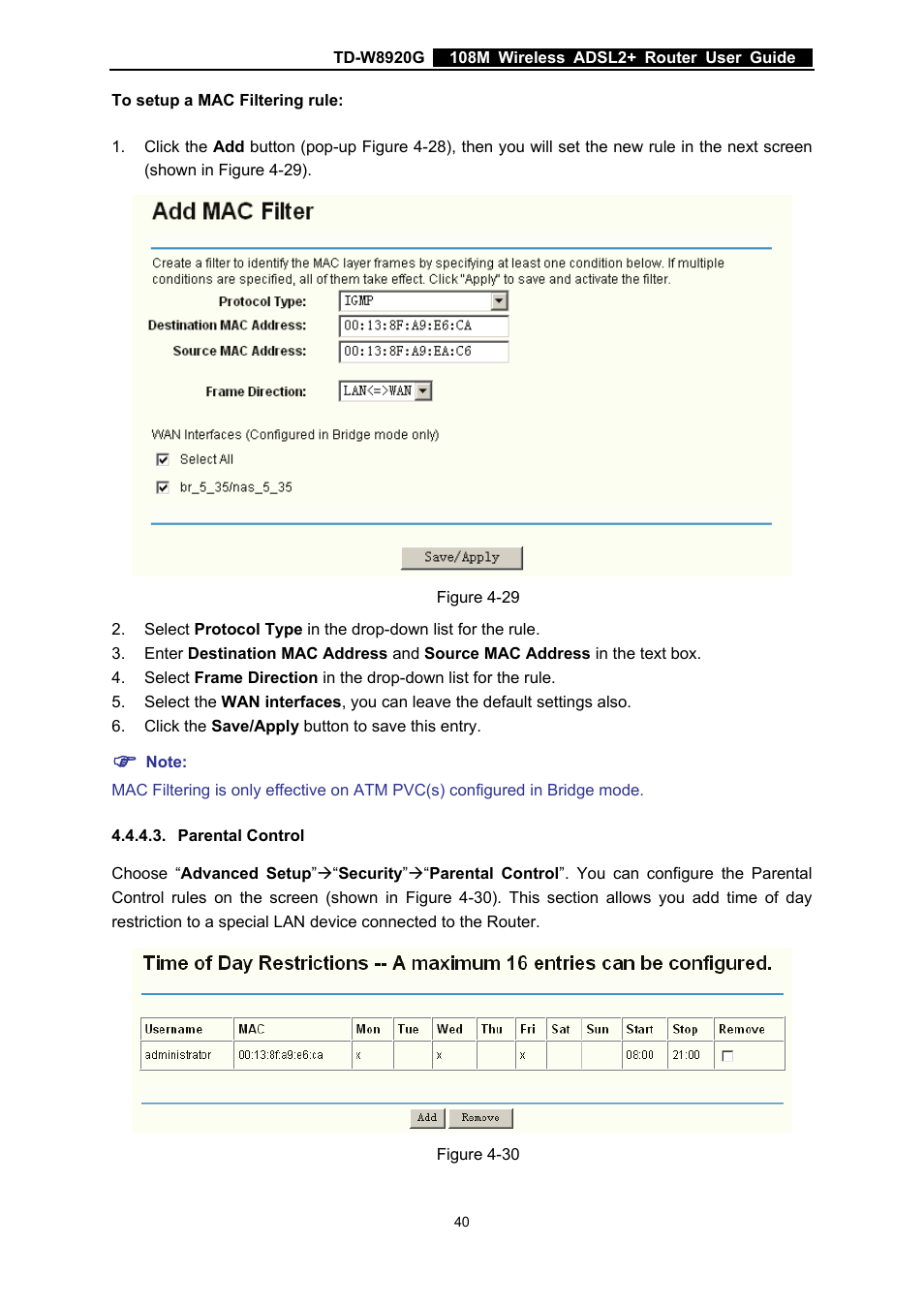 Parental control | TP-Link TD-W8920G User Manual | Page 47 / 85