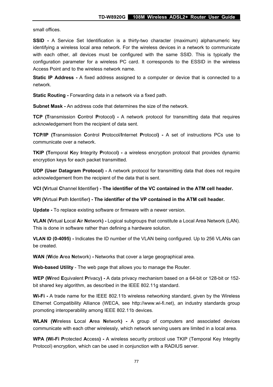TP-Link TD-W8920G User Manual | Page 84 / 85
