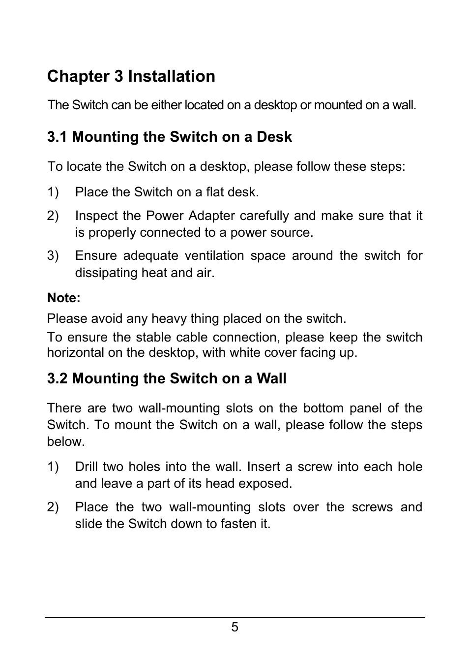 Chapter 3 installation | TP-Link TL-SG1008D User Manual | Page 9 / 12