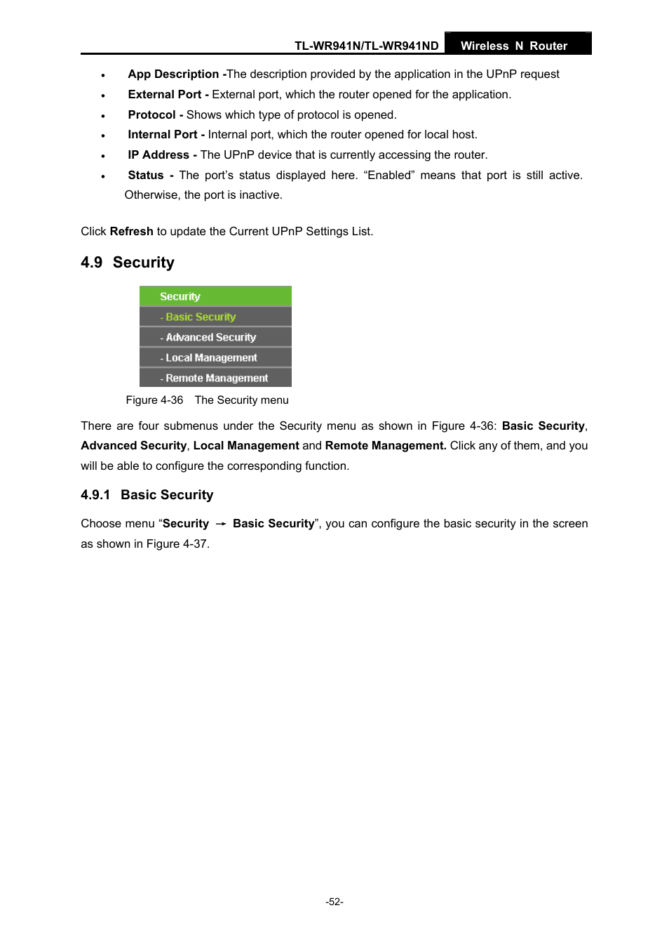9 security, 1 basic security | TP-Link TL-WR941ND User Manual | Page 59 / 106