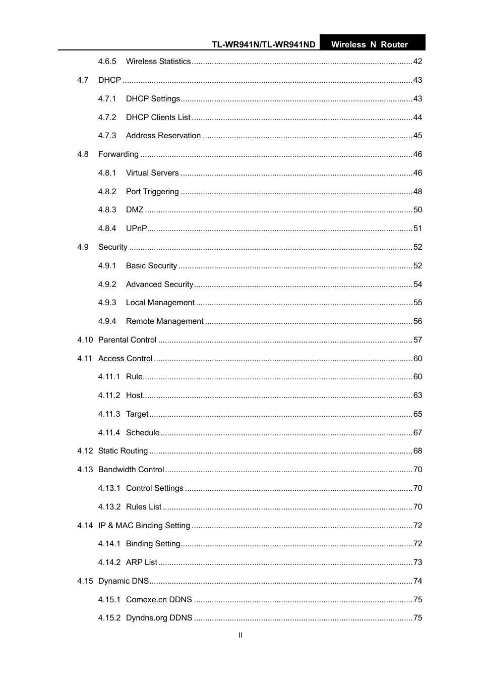 TP-Link TL-WR941ND User Manual | Page 6 / 106
