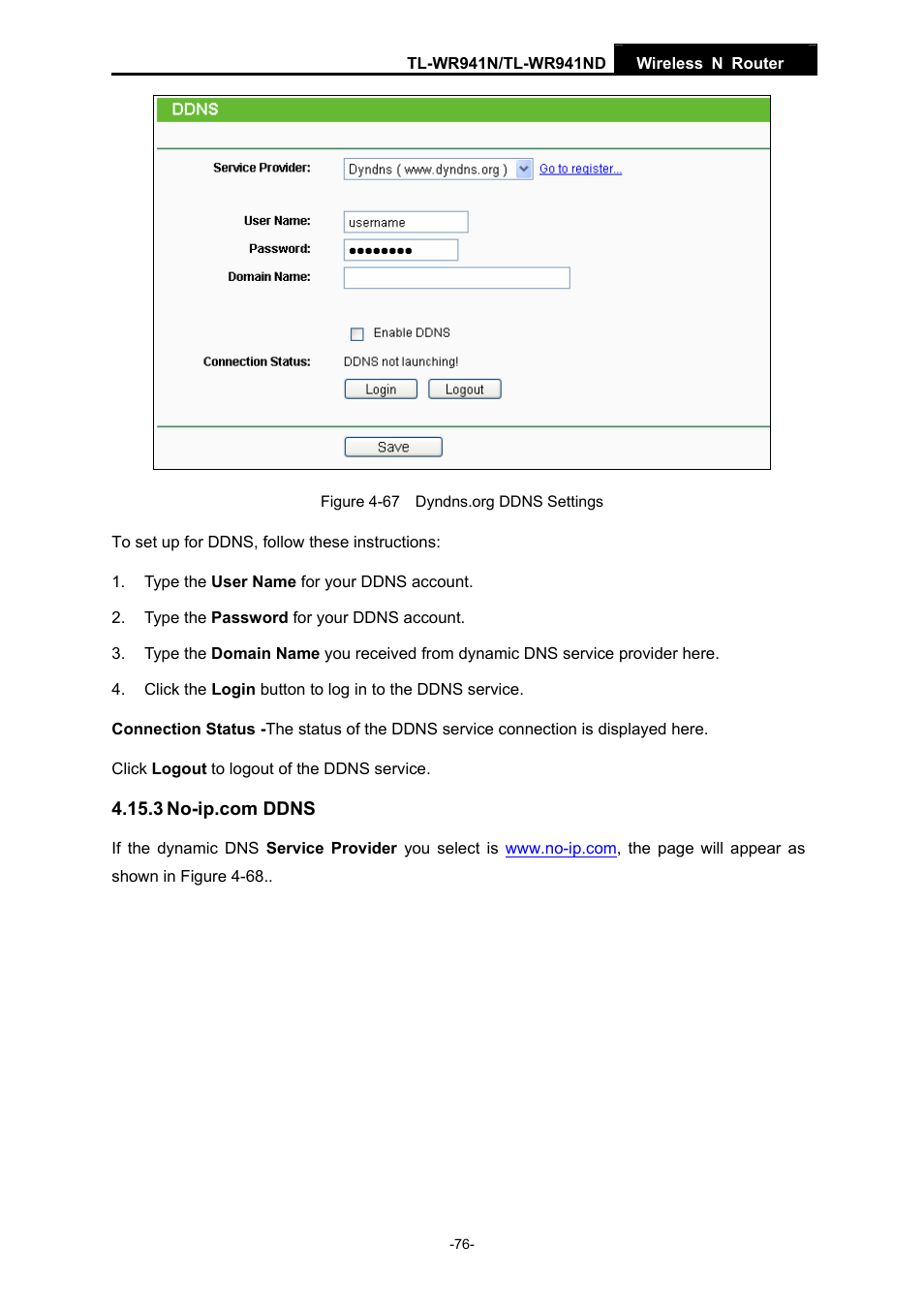 3 no-ip.com ddns | TP-Link TL-WR941ND User Manual | Page 83 / 106