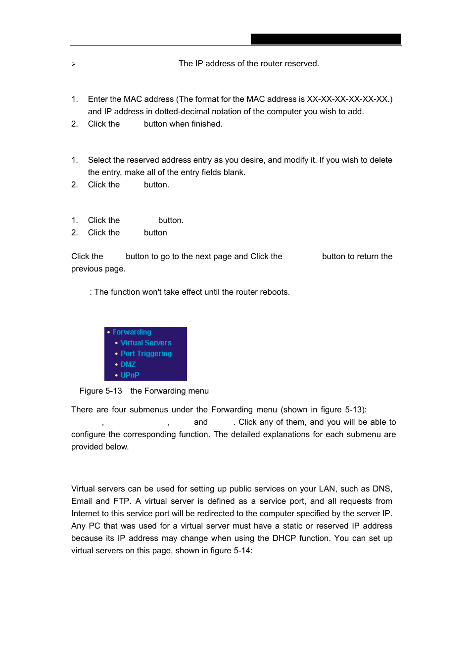 6 forwarding, 1 virtual servers | TP-Link TL-R460 User Manual | Page 25 / 57