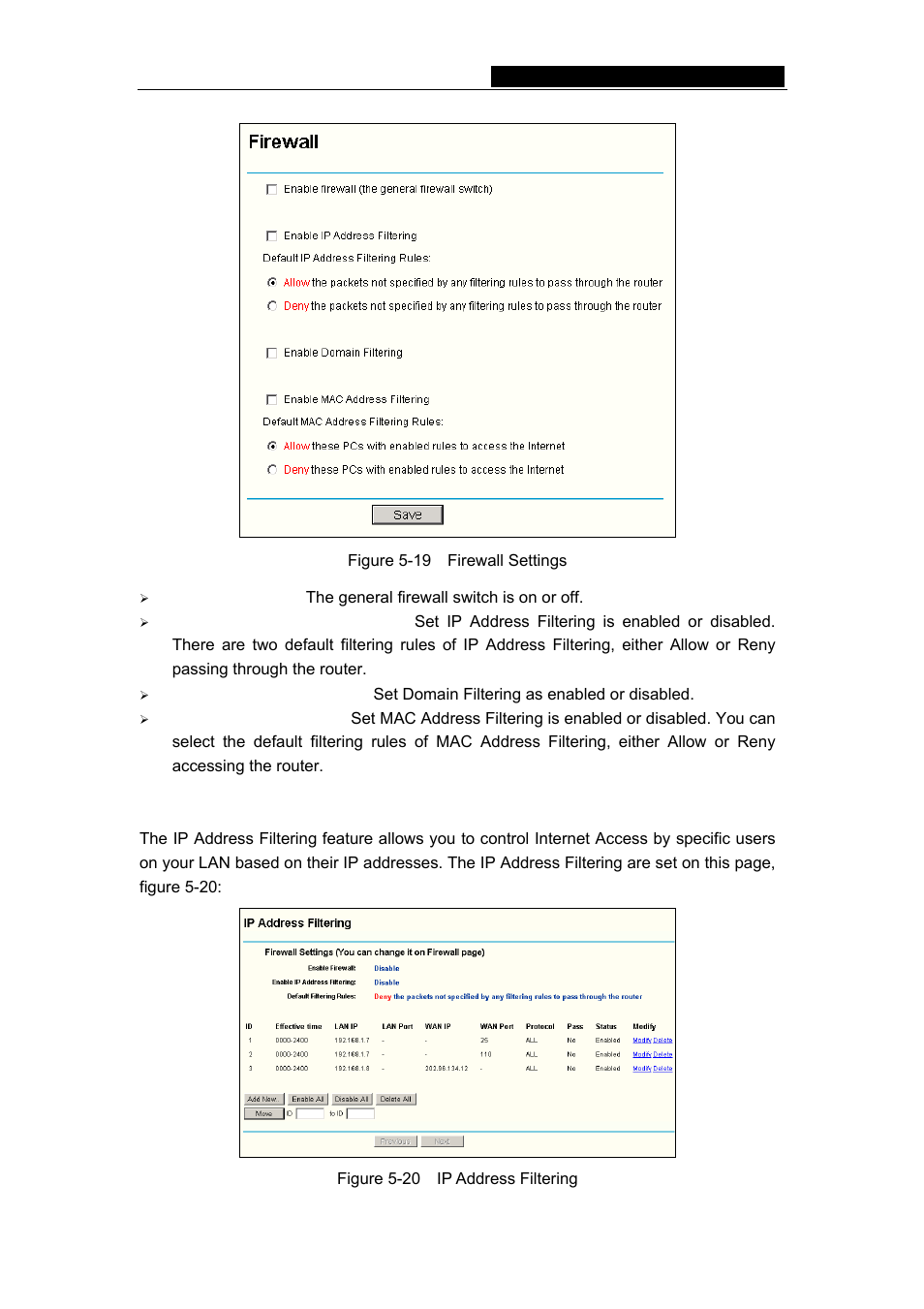 2 ip address filtering | TP-Link TL-R460 User Manual | Page 31 / 57