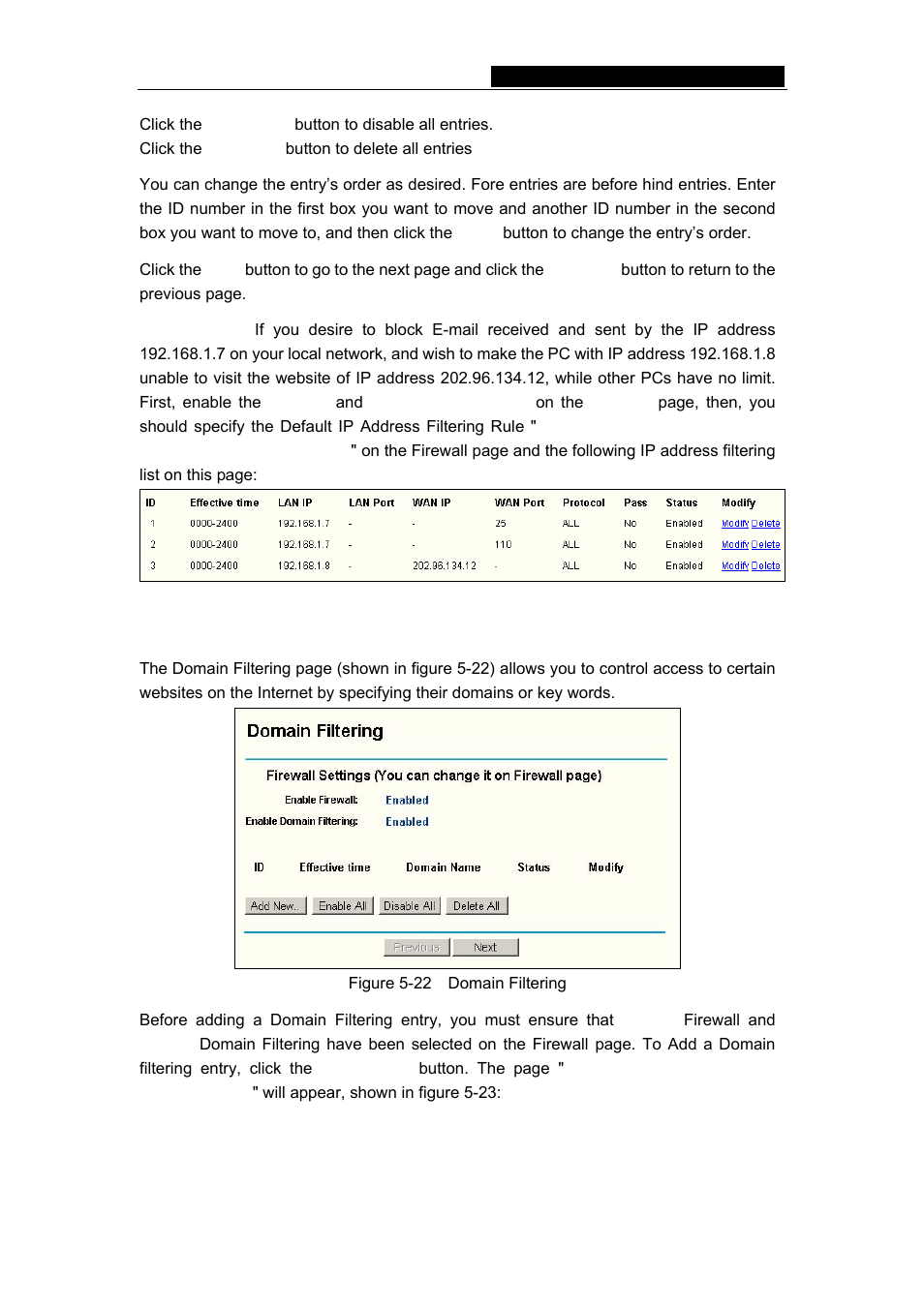 3 domain filtering | TP-Link TL-R460 User Manual | Page 33 / 57