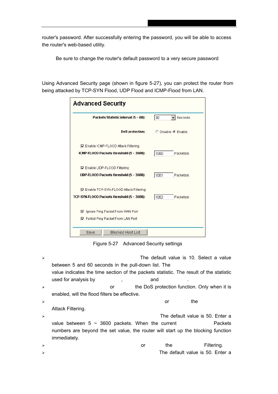 6 advanced security, Tl-r460 cable/dsl router user guide | TP-Link TL-R460 User Manual | Page 37 / 57