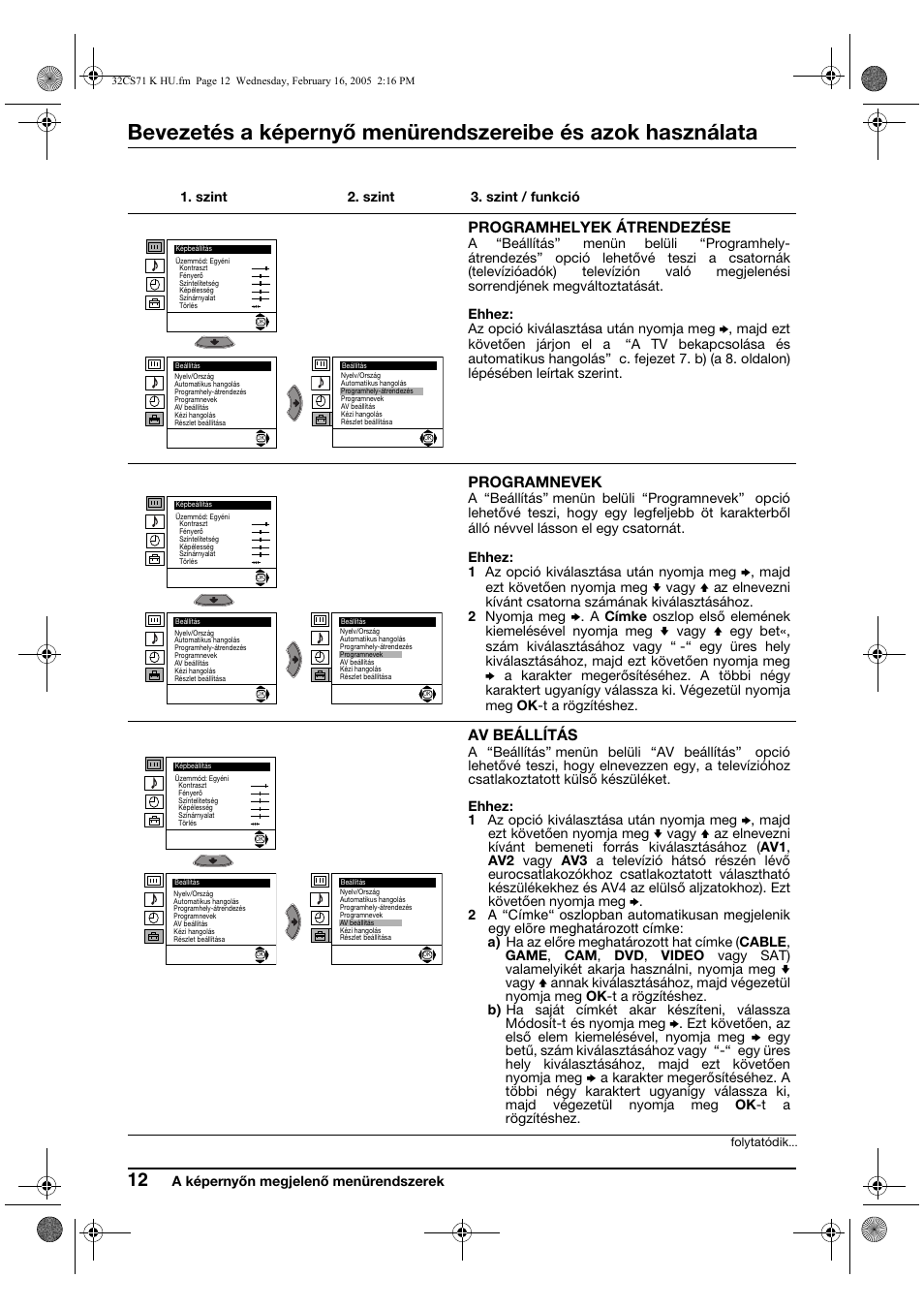 Sony KV-32CS71K User Manual | Page 72 / 144