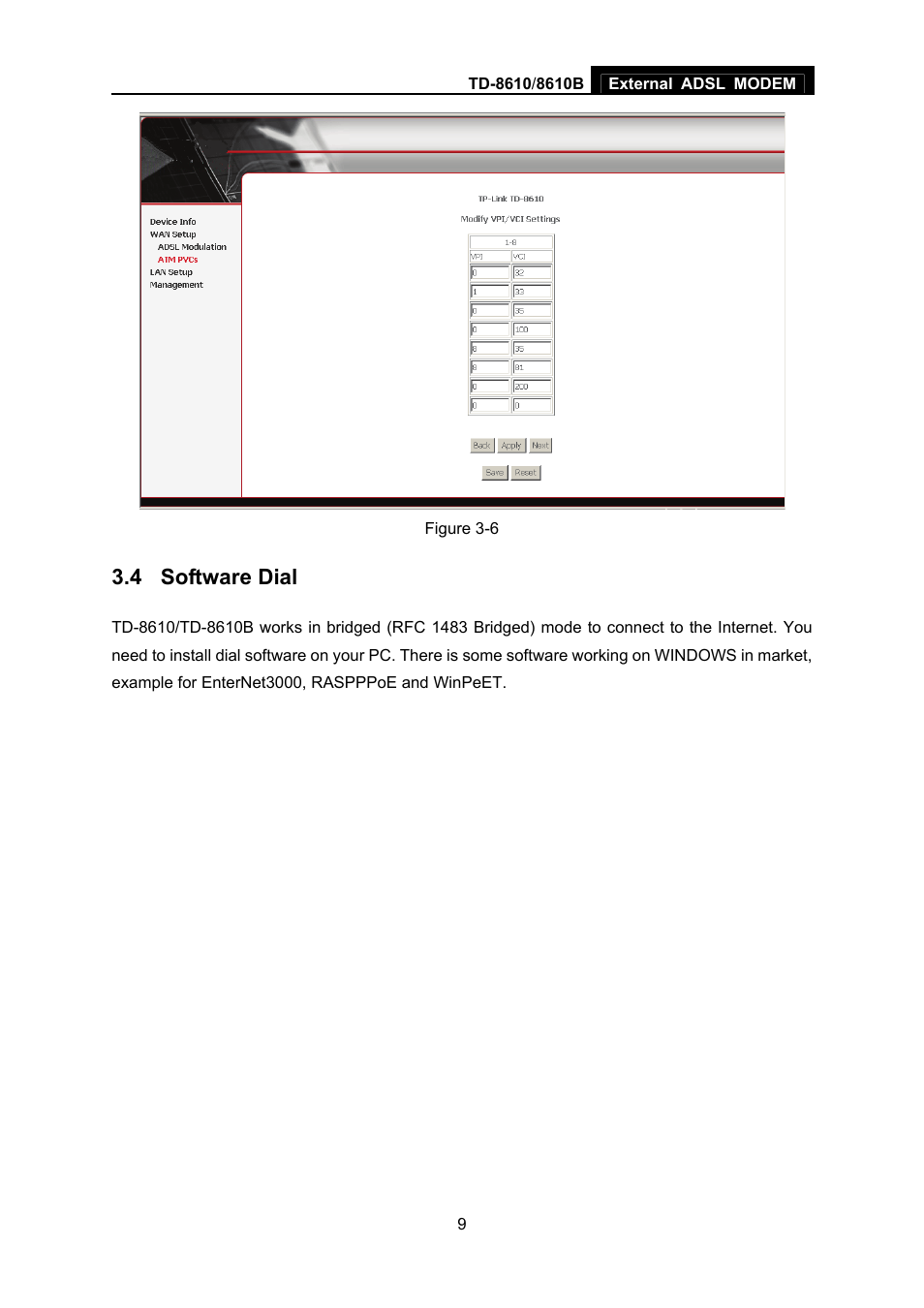 4 software dial, Software dial | TP-Link TD-861B User Manual | Page 14 / 15