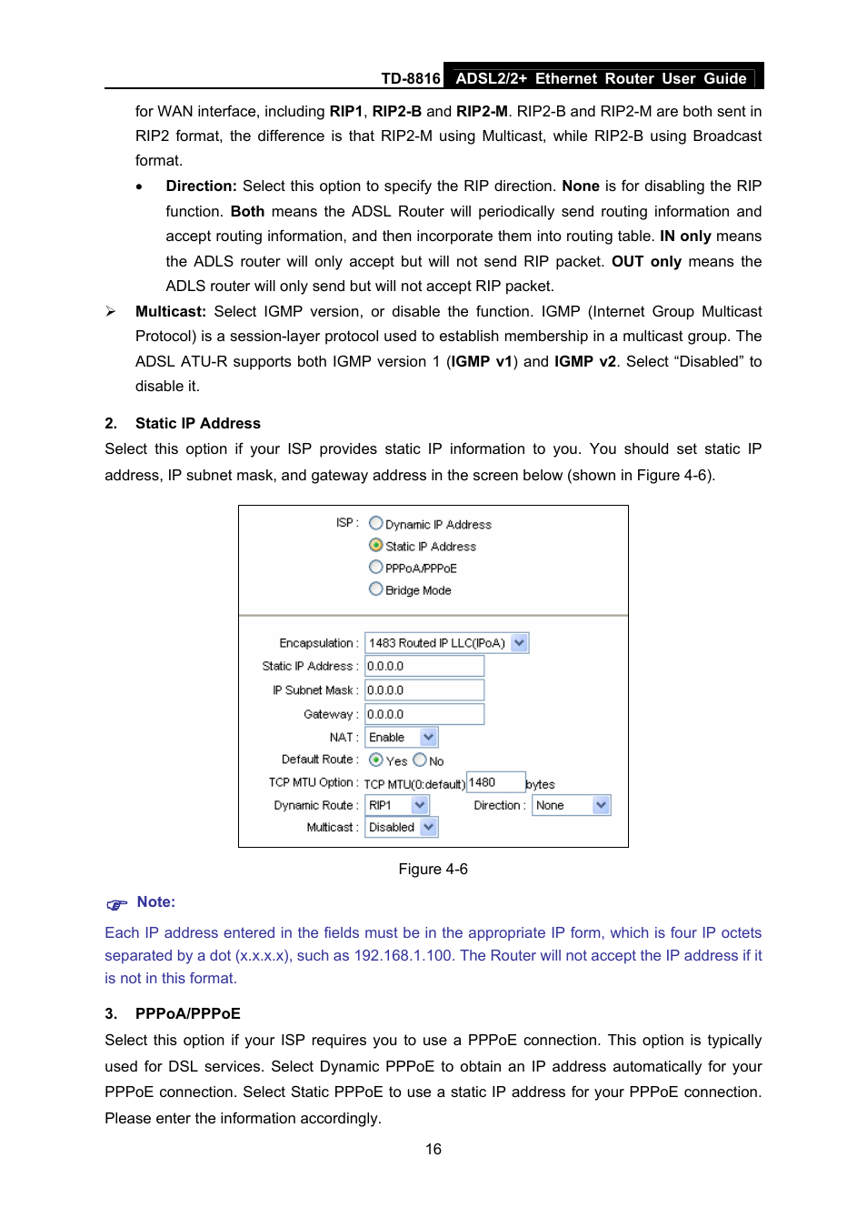 TP-Link ETHERNET ROUTER TD-8816 User Manual | Page 22 / 55