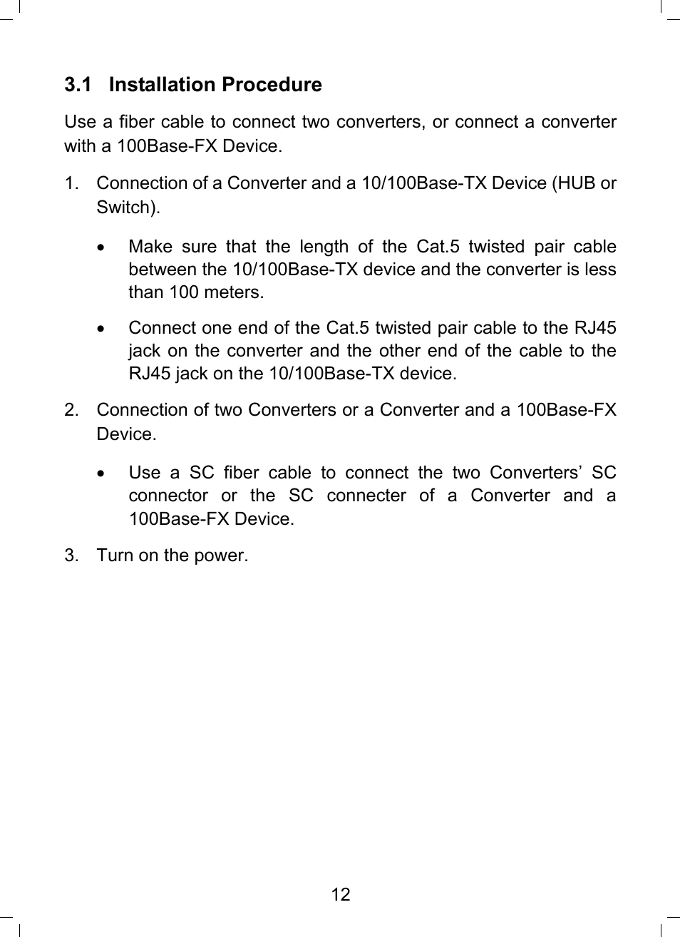 1 installation procedure | TP-Link MC112CS User Manual | Page 18 / 20