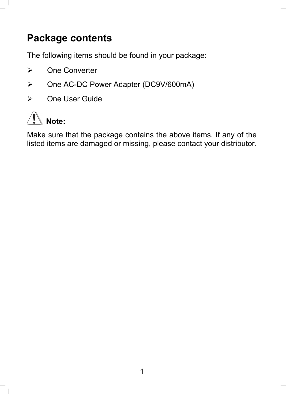 Package contents | TP-Link MC112CS User Manual | Page 7 / 20