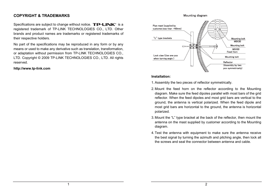 TP-Link TL-ANT2424B User Manual | Page 2 / 2