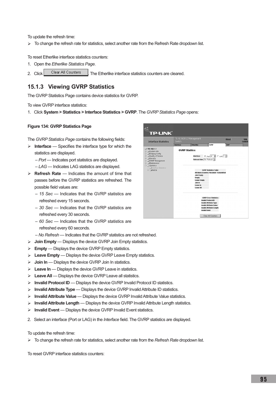 3 viewing gvrp statistics | TP-Link TL-SL3452 User Manual | Page 102 / 120