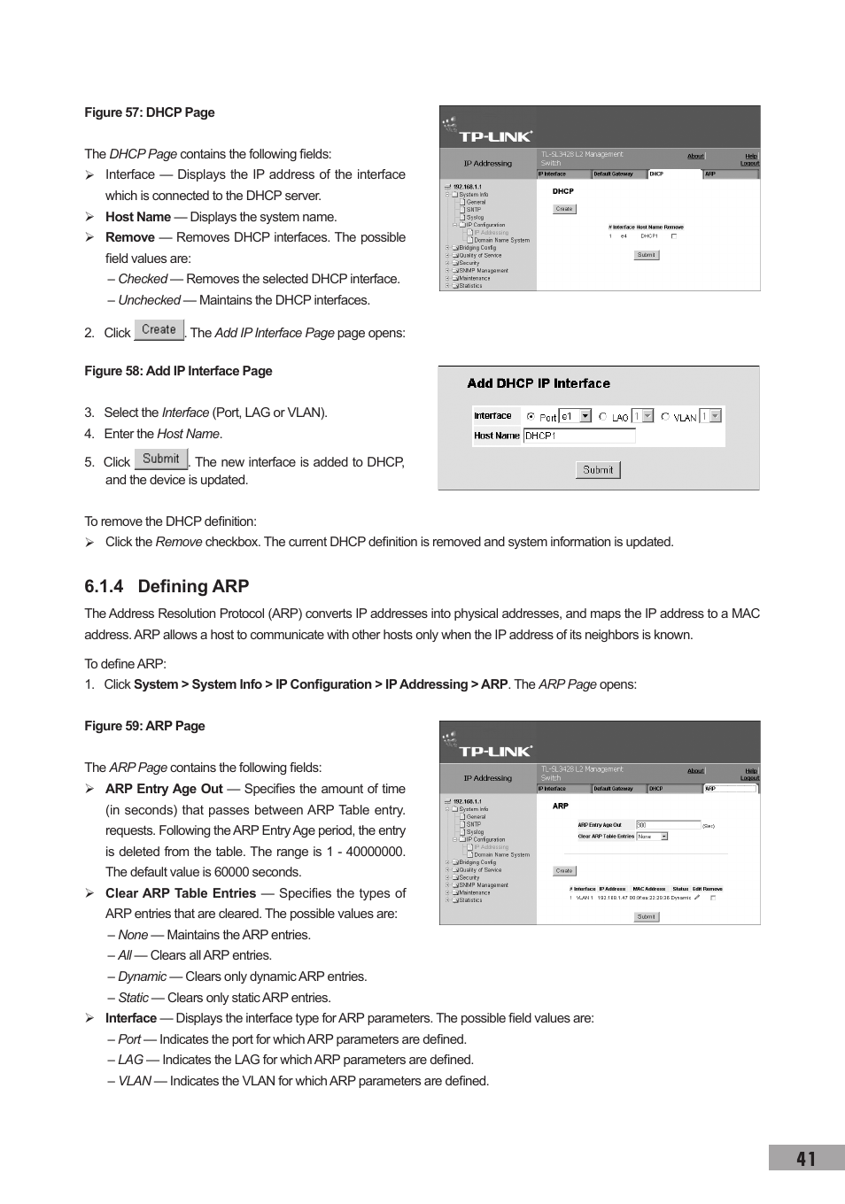 4 defining arp | TP-Link TL-SL3452 User Manual | Page 48 / 120