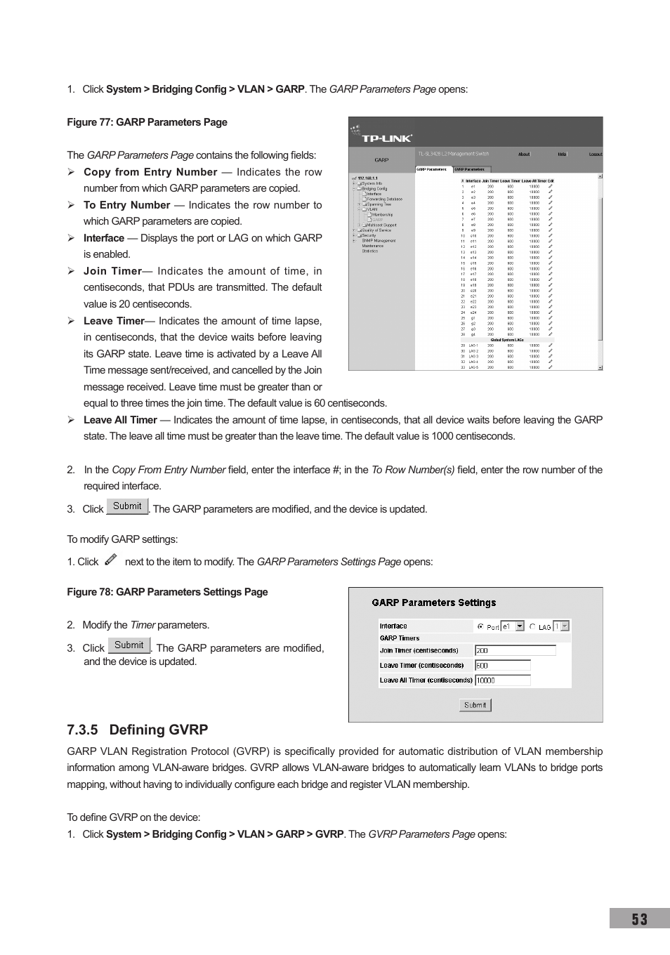 5 defining gvrp | TP-Link TL-SL3452 User Manual | Page 60 / 120