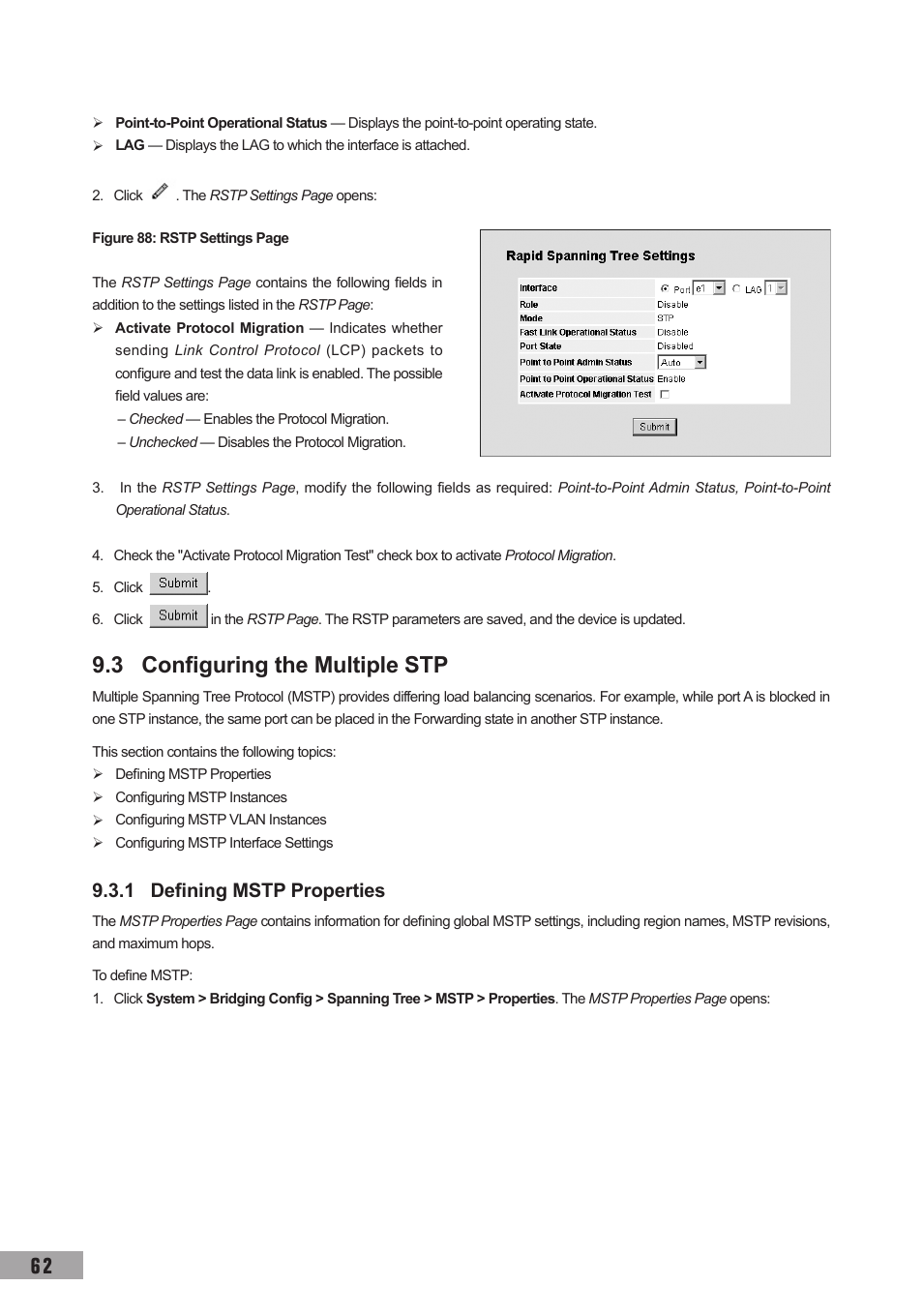 3 configuring the multiple stp, 1 defining mstp properties | TP-Link TL-SL3452 User Manual | Page 69 / 120