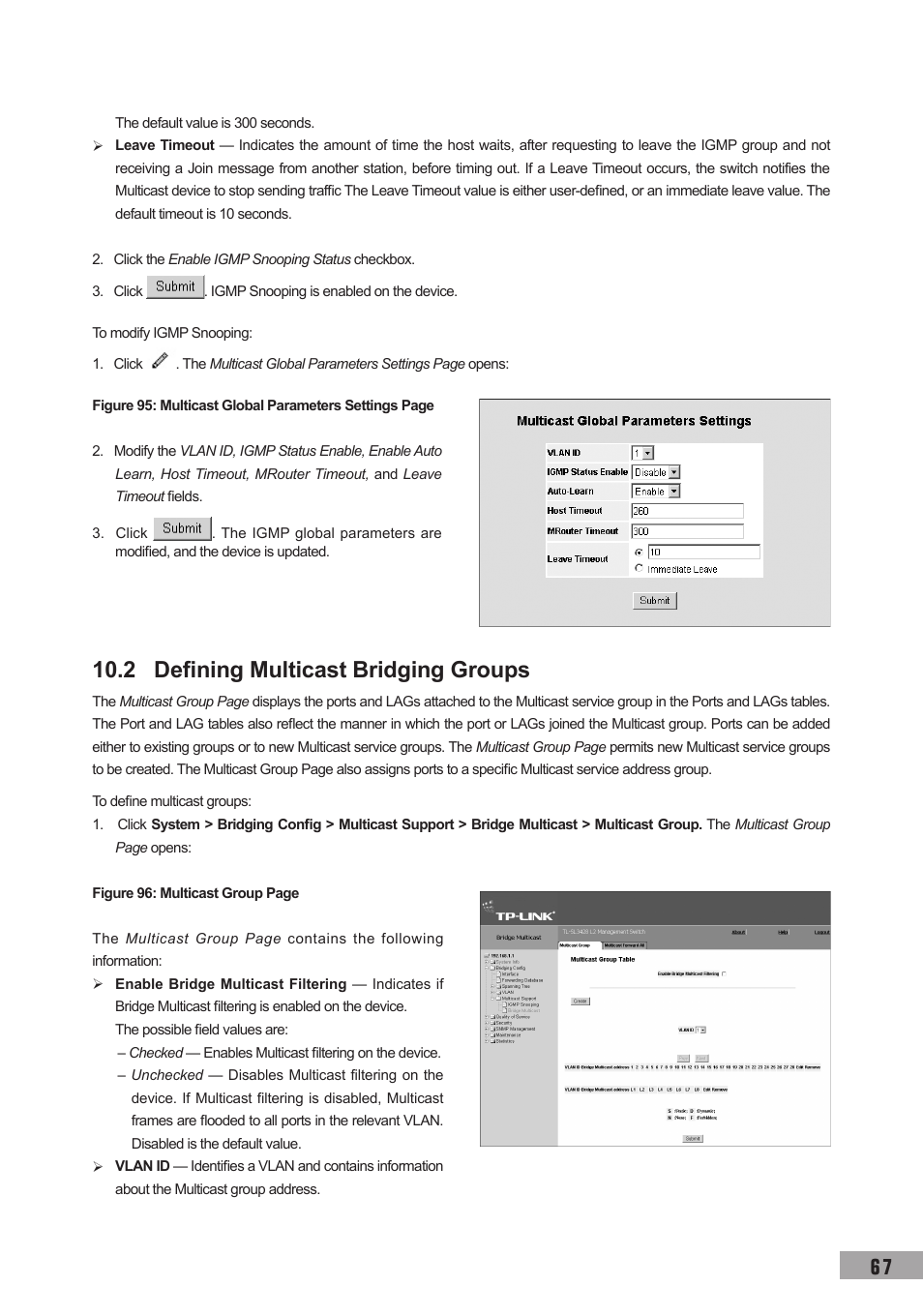 2 defining multicast bridging groups | TP-Link TL-SL3452 User Manual | Page 74 / 120