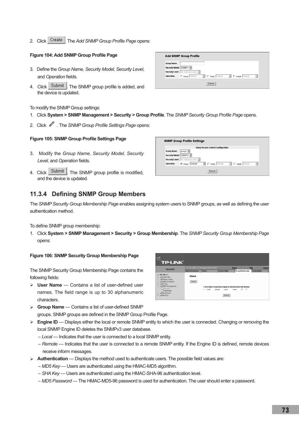 4 defining snmp group members | TP-Link TL-SL3452 User Manual | Page 80 / 120