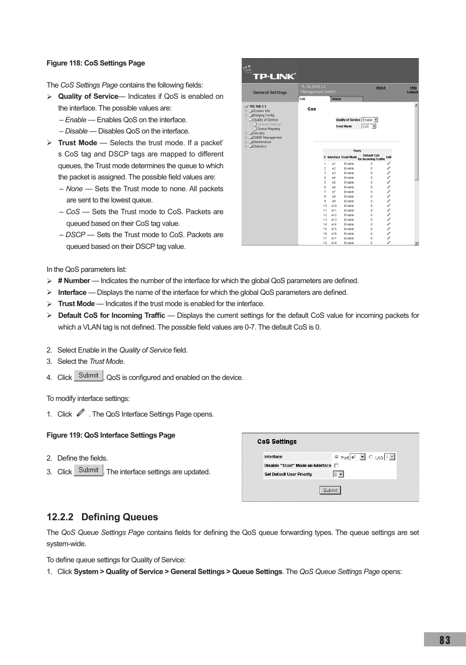 2 defining queues | TP-Link TL-SL3452 User Manual | Page 90 / 120