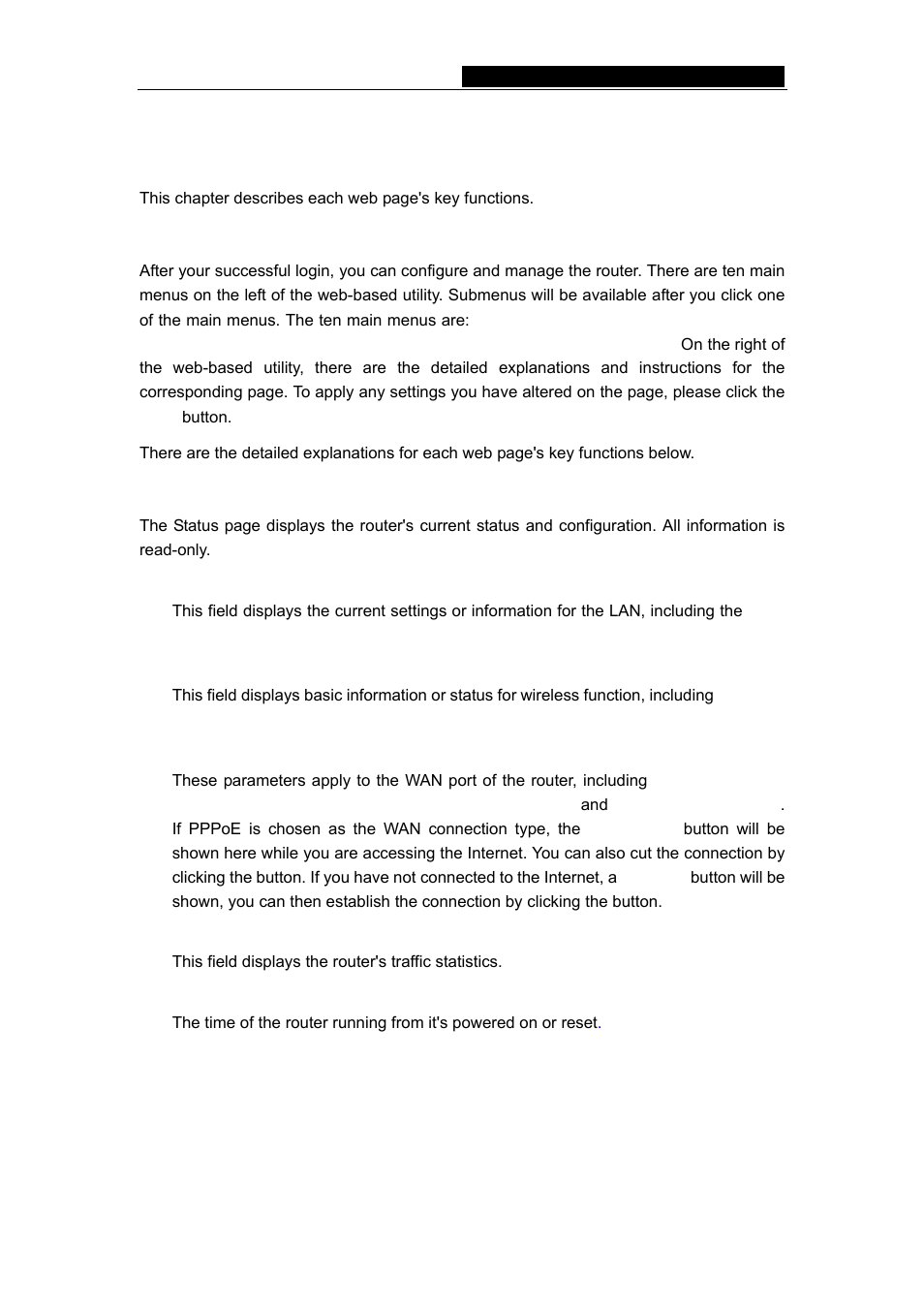 Chapter 5: configuring the router, 1 login, 2 status | 1 login 5.2 status | TP-Link TL-WR542G User Manual | Page 17 / 67