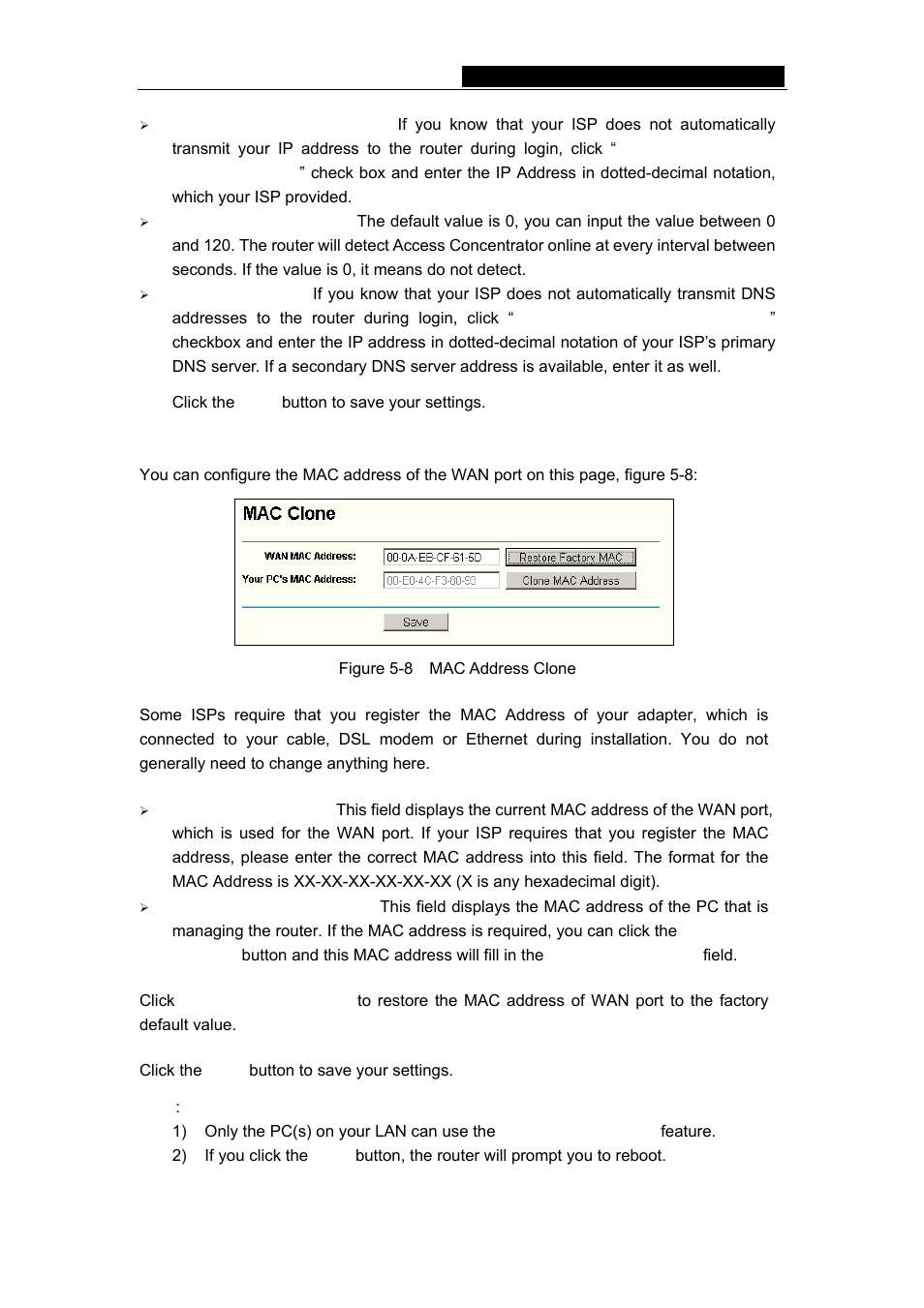 3 mac clone | TP-Link TL-WR542G User Manual | Page 24 / 67