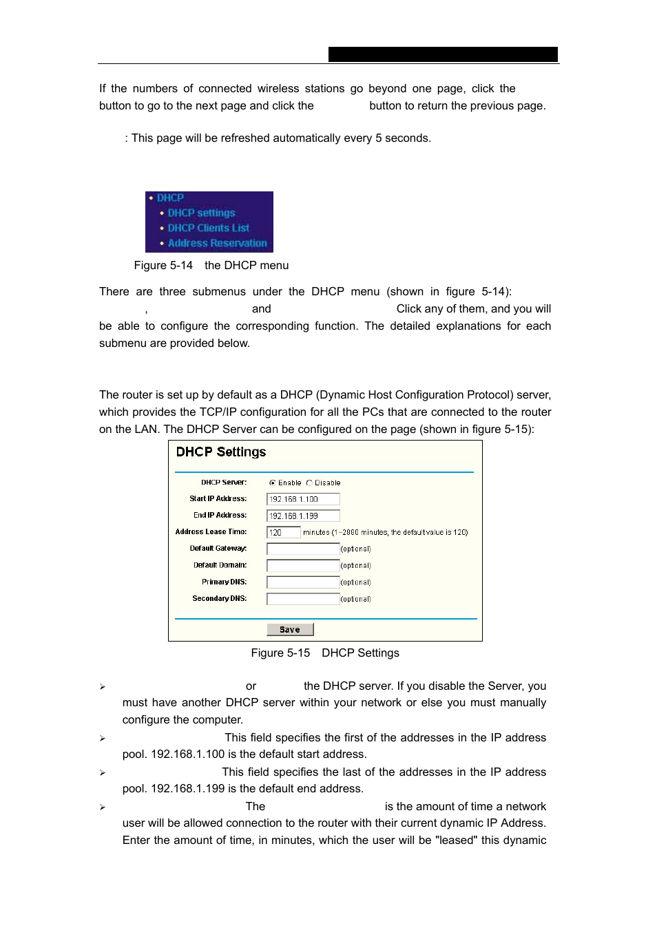 6 dhcp, 1 dhcp settings | TP-Link TL-WR542G User Manual | Page 31 / 67