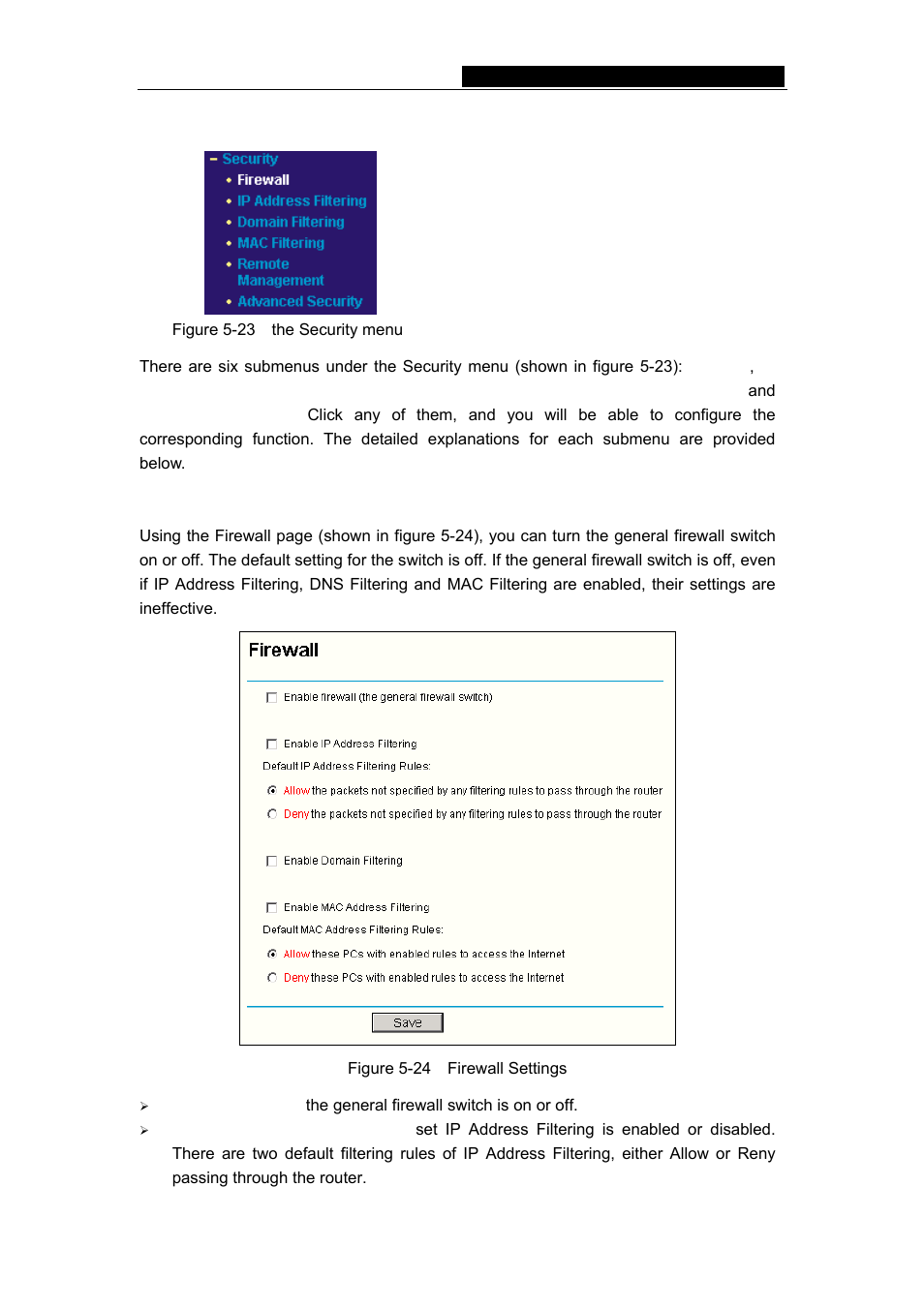 8 security, 1 firewall | TP-Link TL-WR542G User Manual | Page 39 / 67