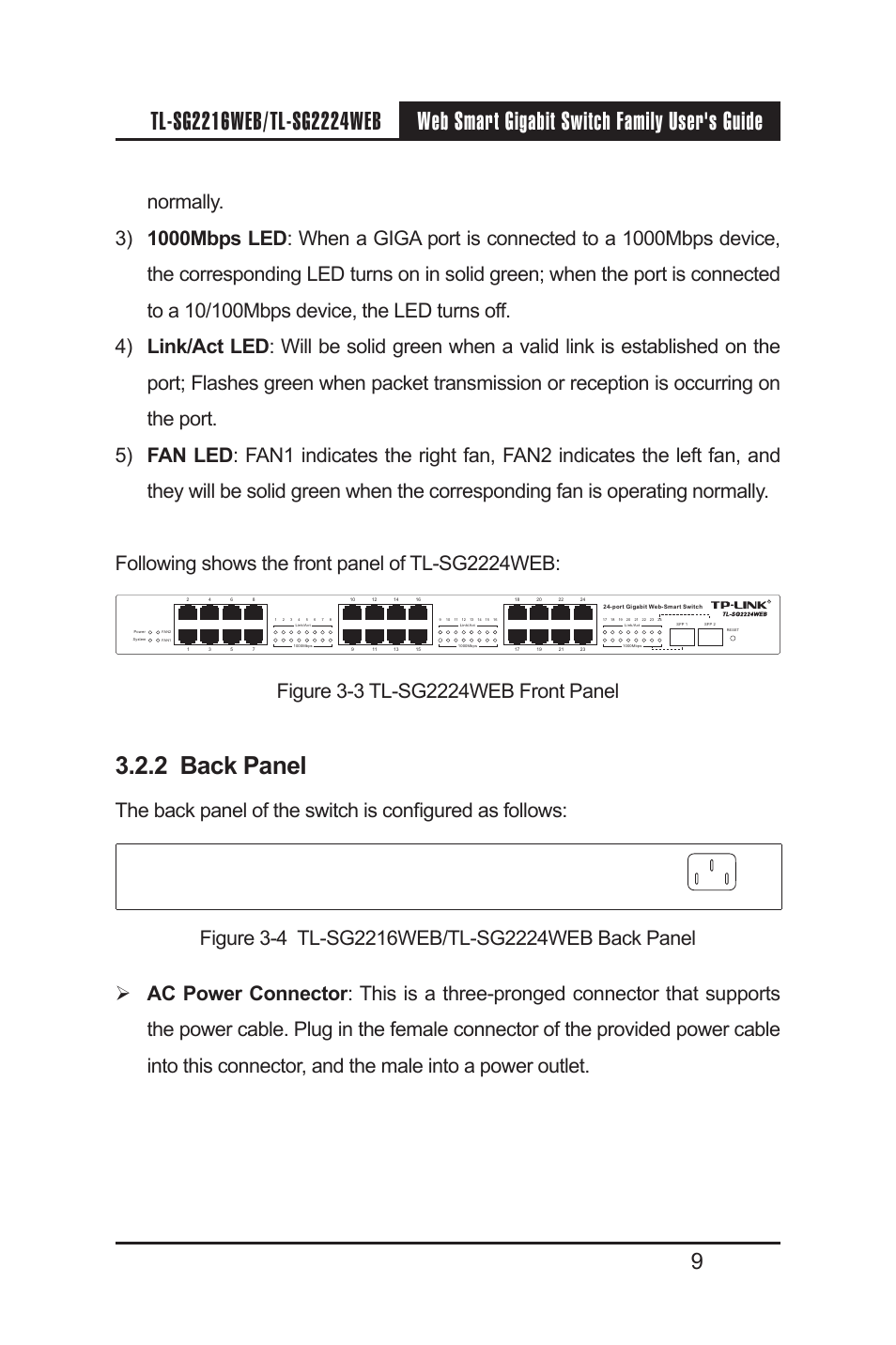 2 back panel | TP-Link TL-SG2224WEB User Manual | Page 16 / 75