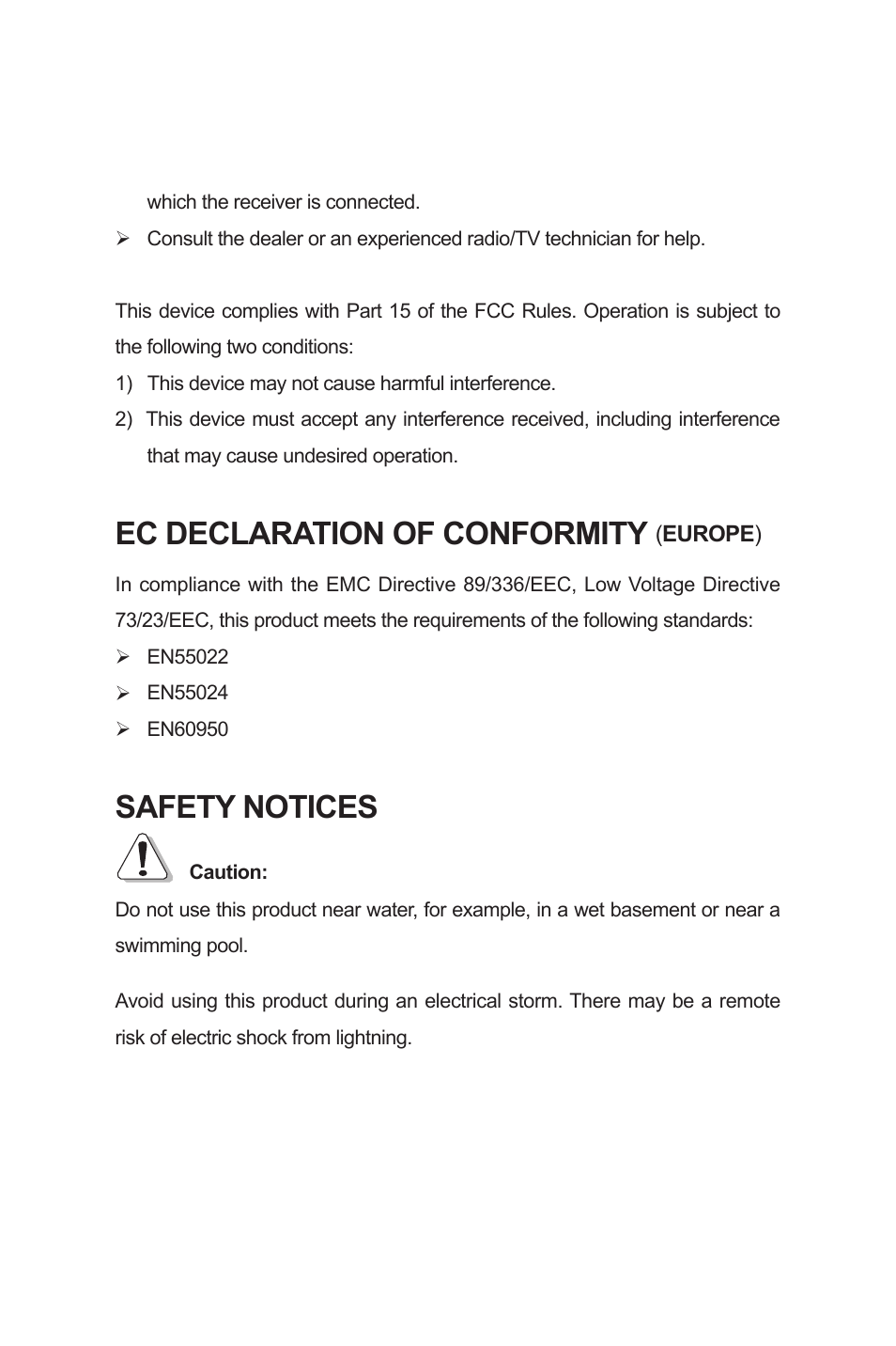 Ec declaration of conformity, Safety notices | TP-Link TL-SG2224WEB User Manual | Page 3 / 75