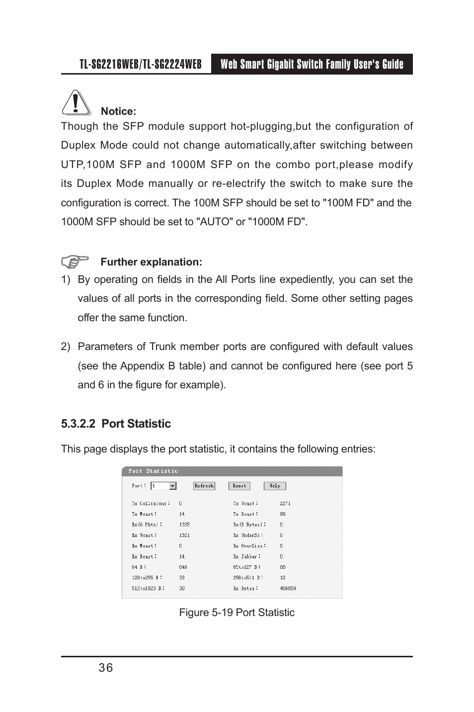 2 port statistic | TP-Link TL-SG2224WEB User Manual | Page 43 / 75