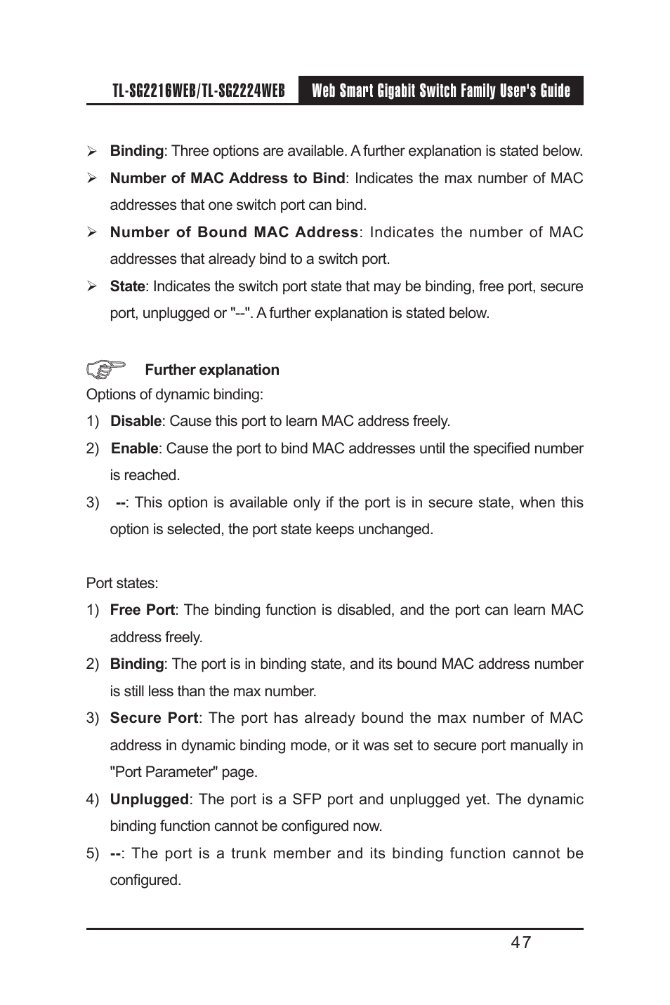 TP-Link TL-SG2224WEB User Manual | Page 54 / 75