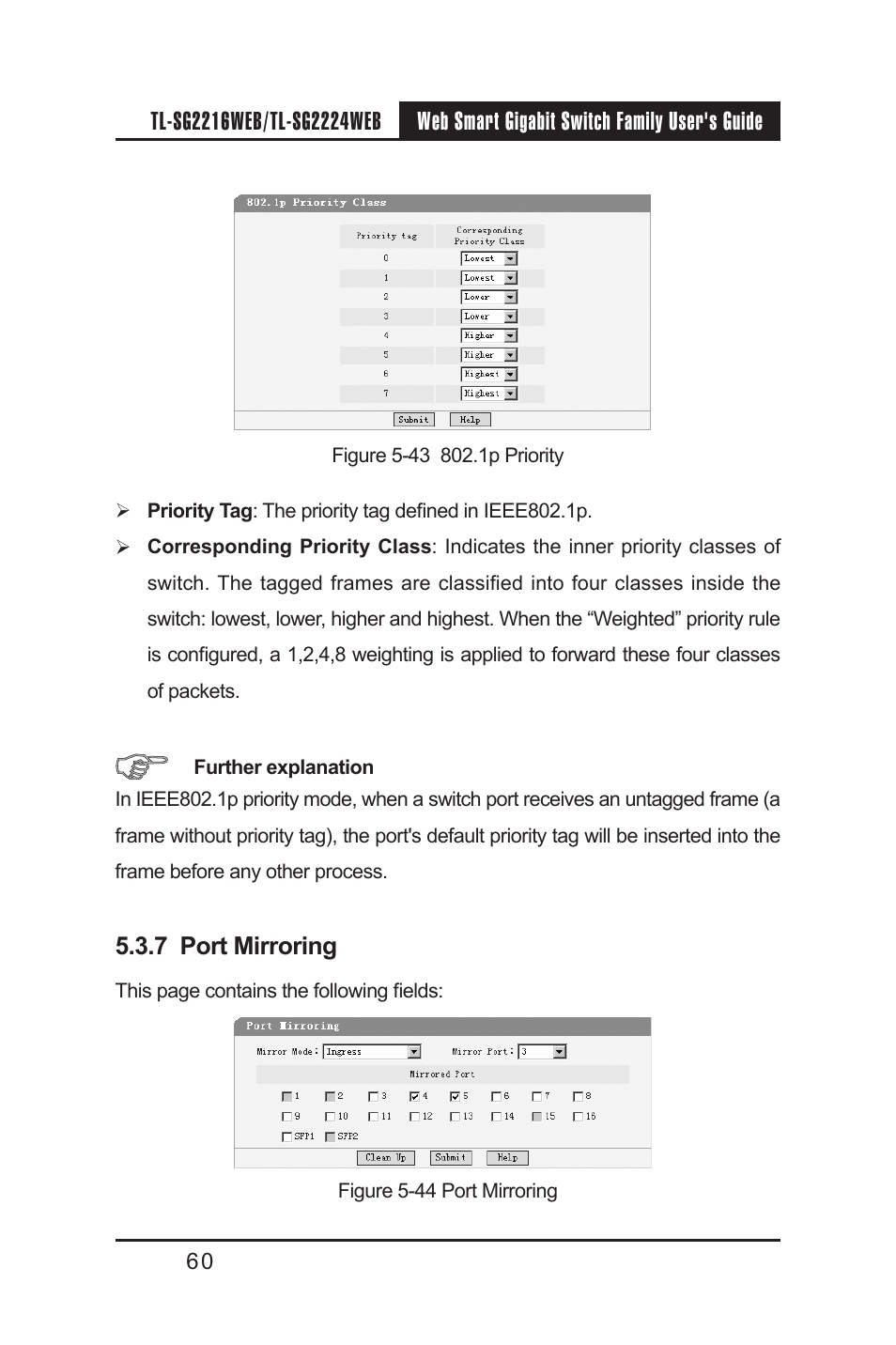 7 port mirroring | TP-Link TL-SG2224WEB User Manual | Page 67 / 75