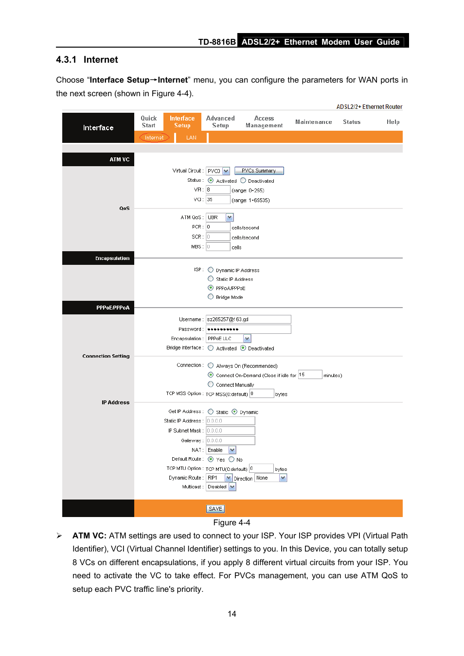 1 internet, Internet | TP-Link TD-8816B User Manual | Page 20 / 54