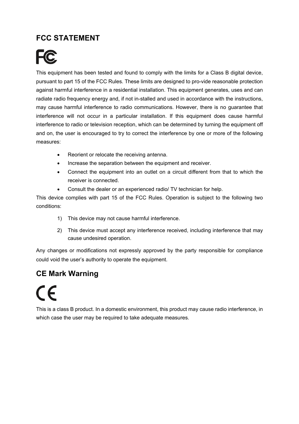 Fcc statement, Ce mark warning | TP-Link TD-8816B User Manual | Page 3 / 54