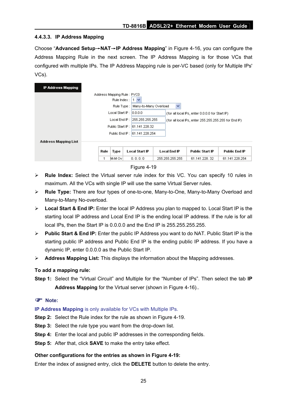 Ip address mapping | TP-Link TD-8816B User Manual | Page 31 / 54