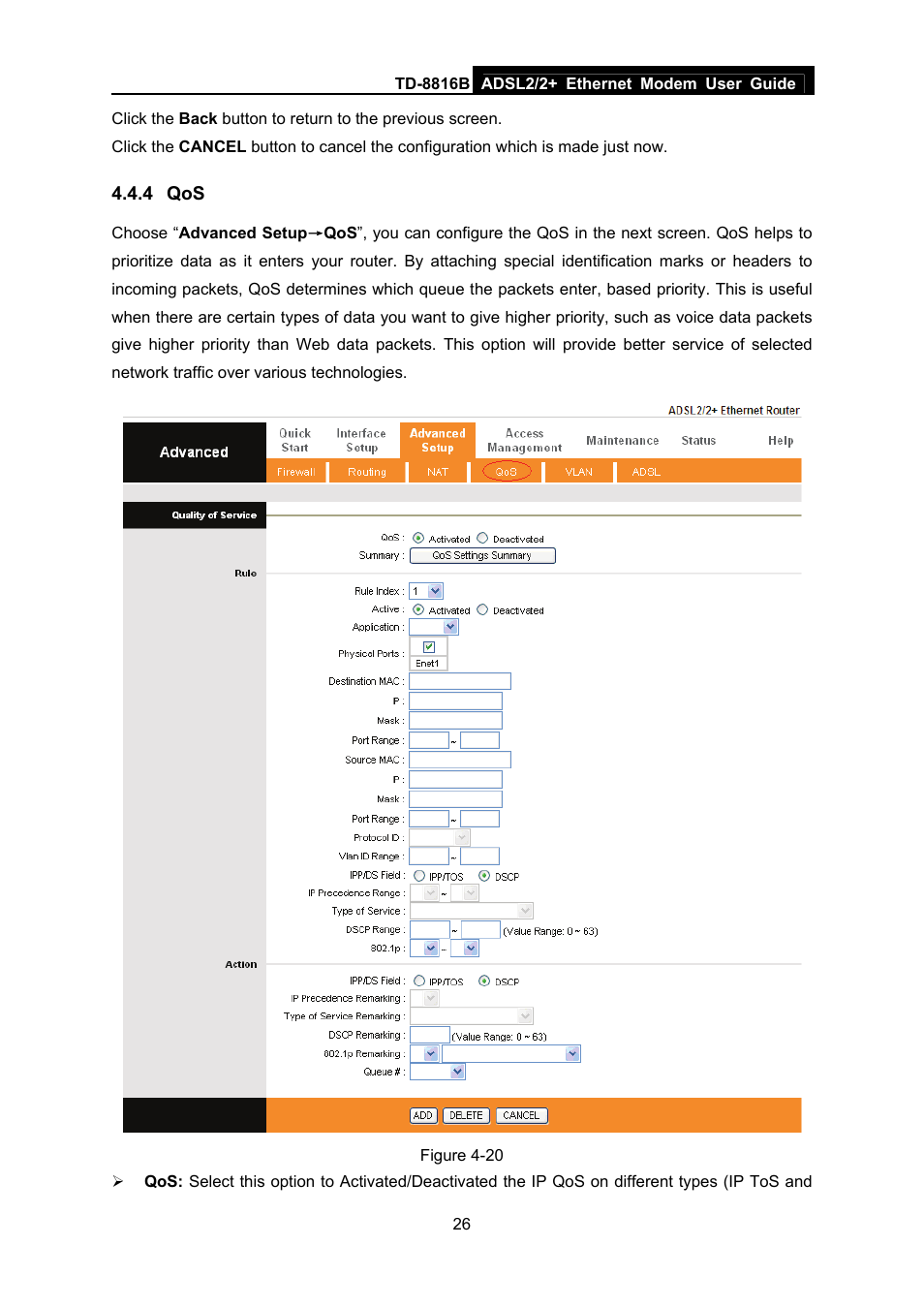 4 qos | TP-Link TD-8816B User Manual | Page 32 / 54