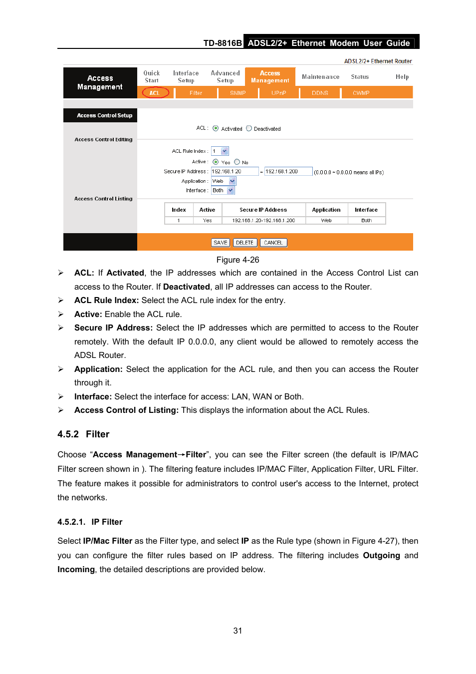 2 filter, Ip filter, Filter | TP-Link TD-8816B User Manual | Page 37 / 54