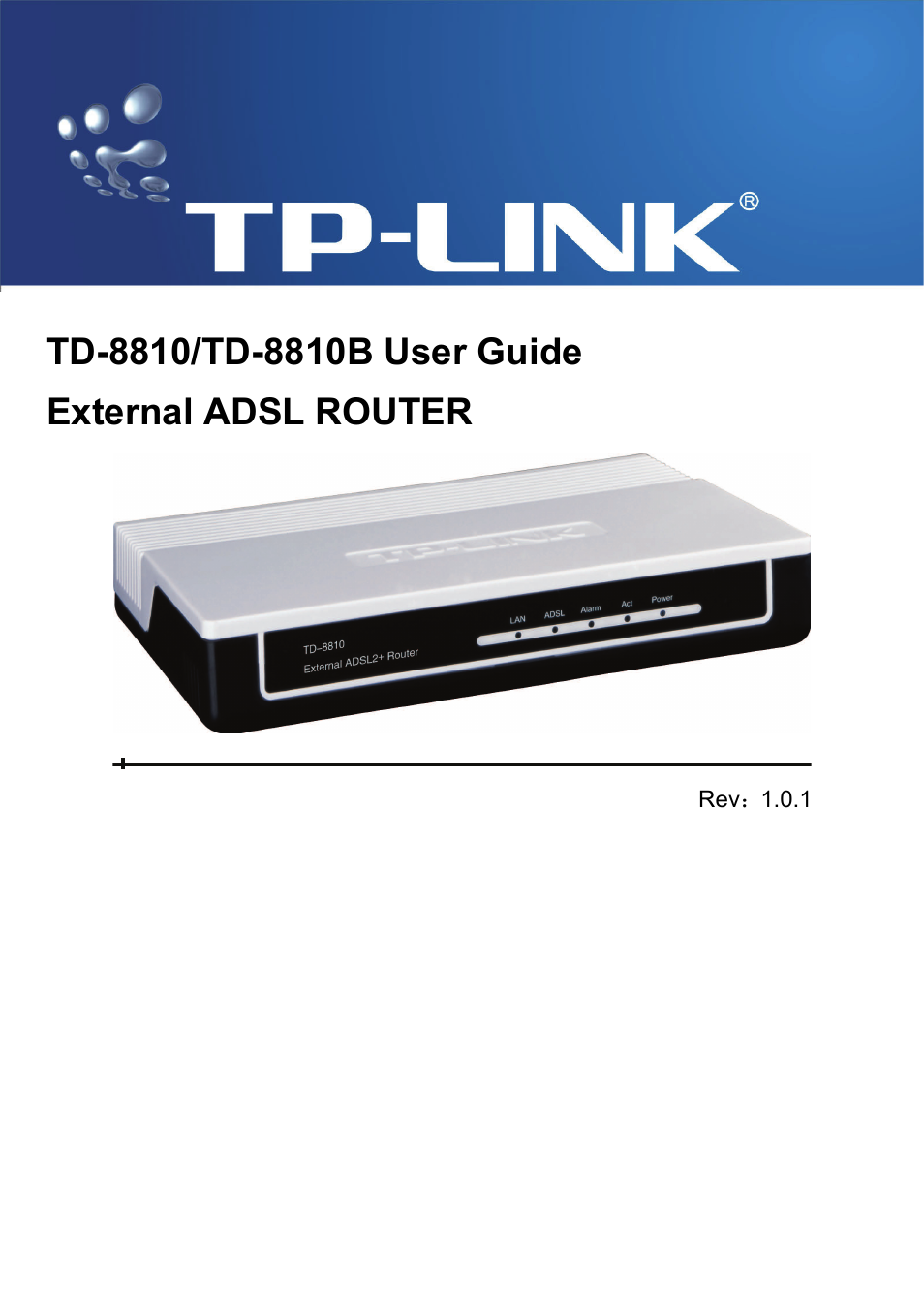 TP-Link External ADSL ROUTER TD-8810B User Manual | 35 pages