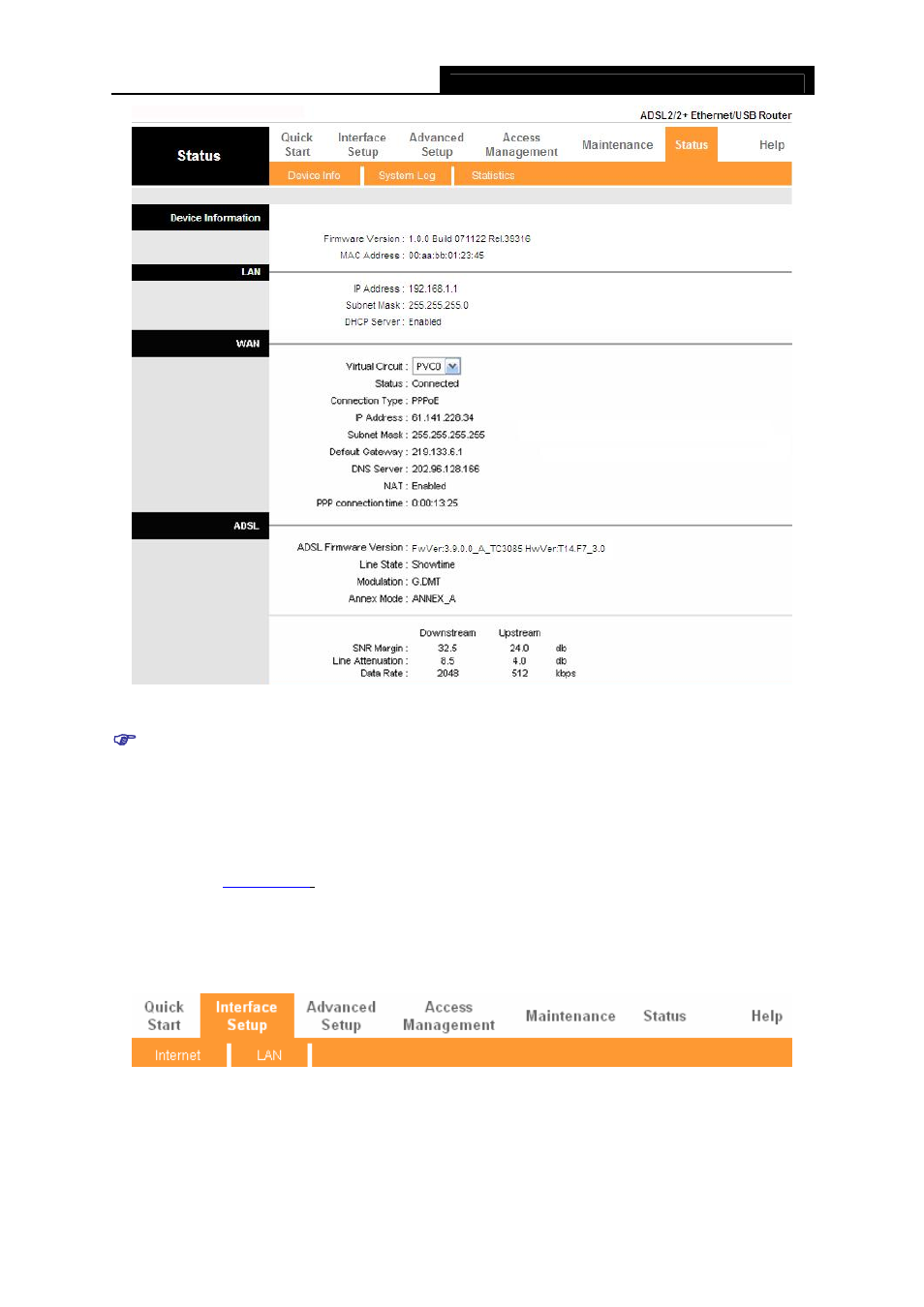 2 quick start, 3 interface setup | TP-Link TD-8817 User Manual | Page 22 / 58