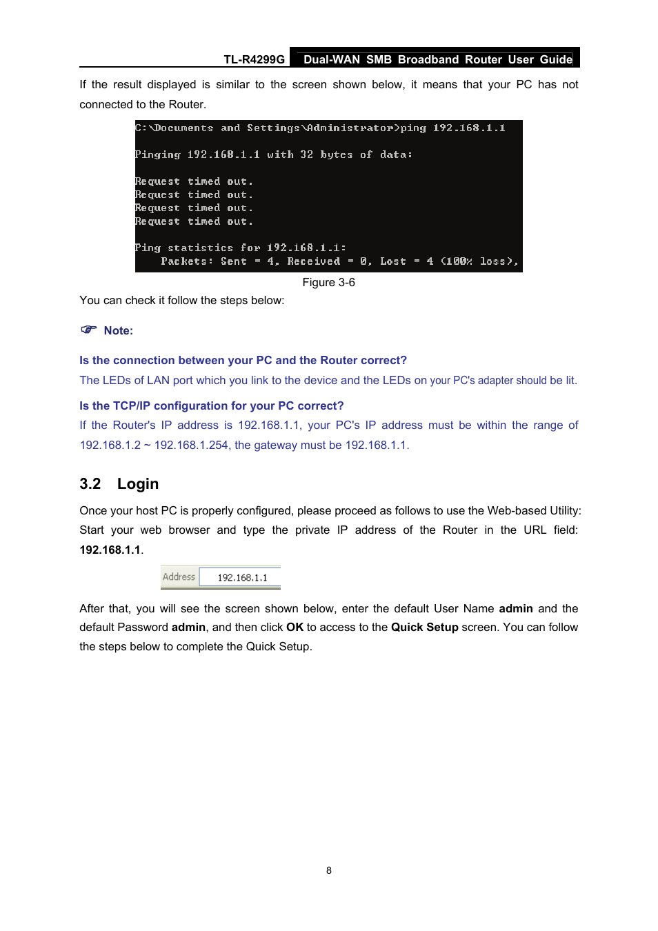 2 login, Login | TP-Link TL-R4299G User Manual | Page 14 / 87