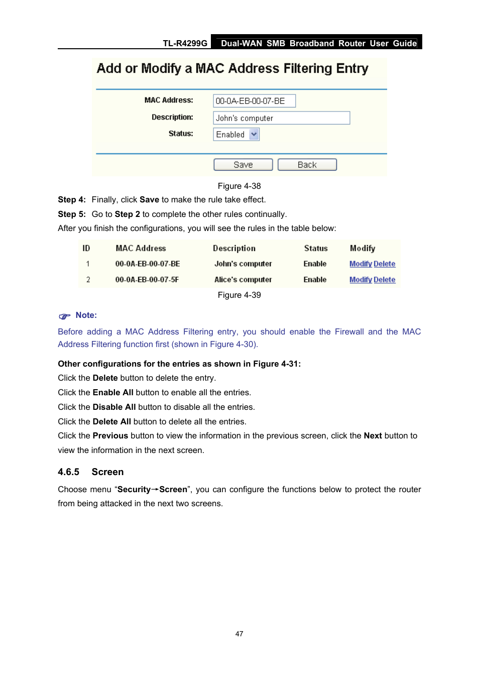5 screen, Screen, Figure 4-38 | TP-Link TL-R4299G User Manual | Page 53 / 87