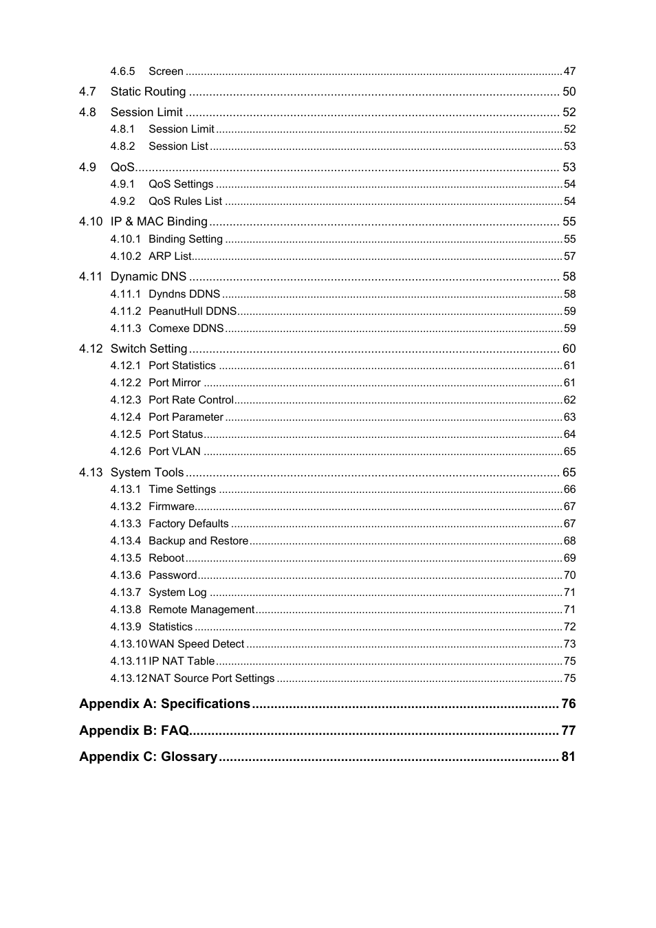 TP-Link TL-R4299G User Manual | Page 6 / 87