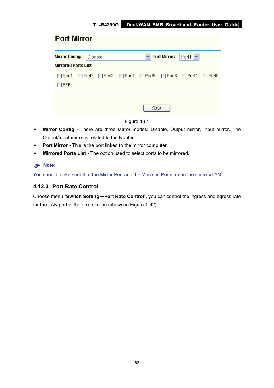 3 port rate control, Port rate control | TP-Link TL-R4299G User Manual | Page 68 / 87