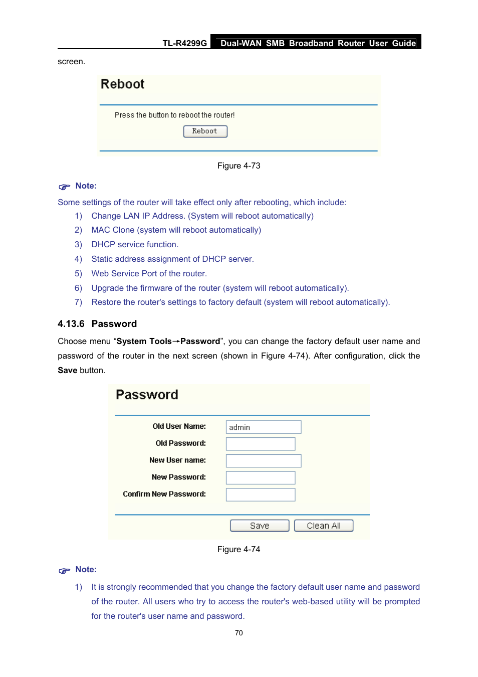 6 password, Password | TP-Link TL-R4299G User Manual | Page 76 / 87